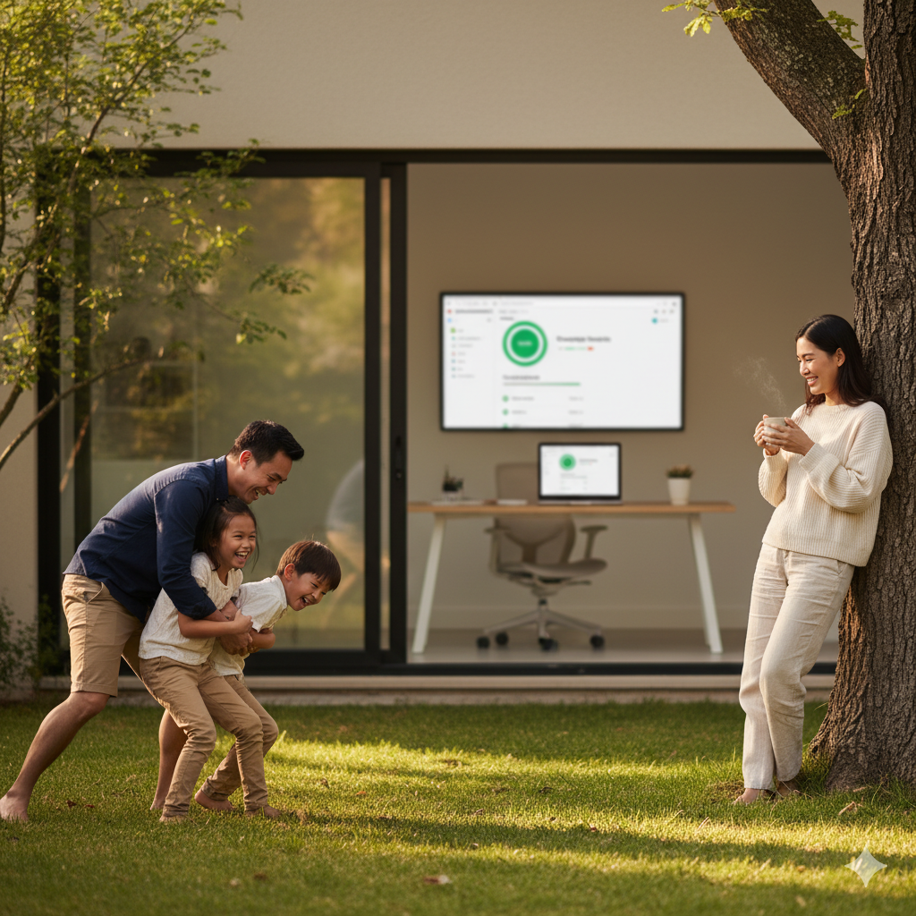 Gia đình sum vầy trong khi hệ thống AI đang vận hành
